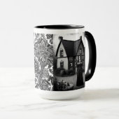 Mug Éffrayante fille gothique noire et blanche (Devant droit)