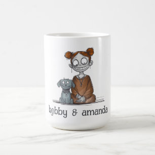 Mug Éffrayante Girl et son ami chien