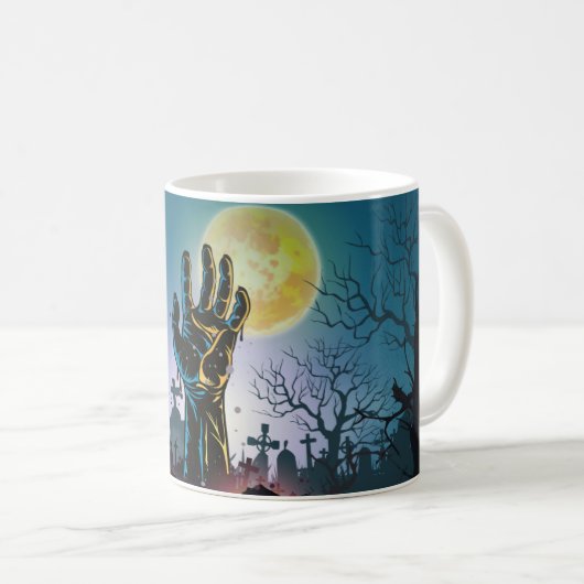 Mug Éffrayante main Halloween muqueuse imprimée (Devant droit)