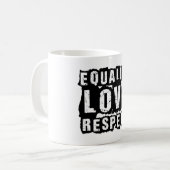 Mug Égalité Amour et respect Mois de la fierté (Devant gauche)