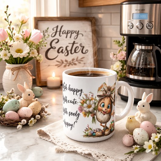 Mug Eggstra Happy Easter Art with Customizable Name