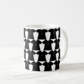 Mug Église prêtre Pasteur Noir Cassock Monogramme (Devant droit)