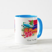 Mug Église Saint-Maarten Retro Caribbean Vintage Islan (Devant droit)