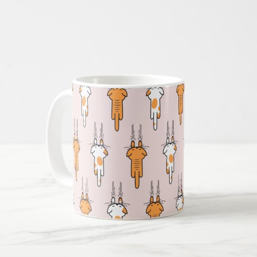 Mug Égratignure de chat sans couture motif (Devant gauche)