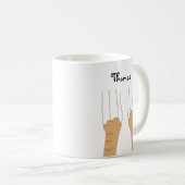 Mug Égratignures personnalisées de chat orange (Devant droit)