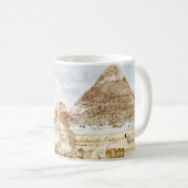 Mug Égypte Sphinx Gizeh Pyramides Voyager Art (Devant droit)