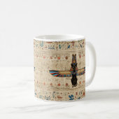 Mug Egyptian Cat - Bastet on papyrus (Devant droit)
