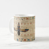 Mug Egyptian Cat - Bastet on papyrus (Devant gauche)