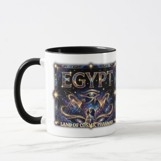 Mug Egyptian Eye of Horus Cosmic Pyramid Art (Gauche)