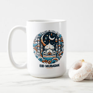 Mug Eid Moubarak Croissant Décoré Art de Mosquée Color