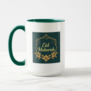 Mug Eid Mubarak Minimaliste Élégant – Vert Émeraud