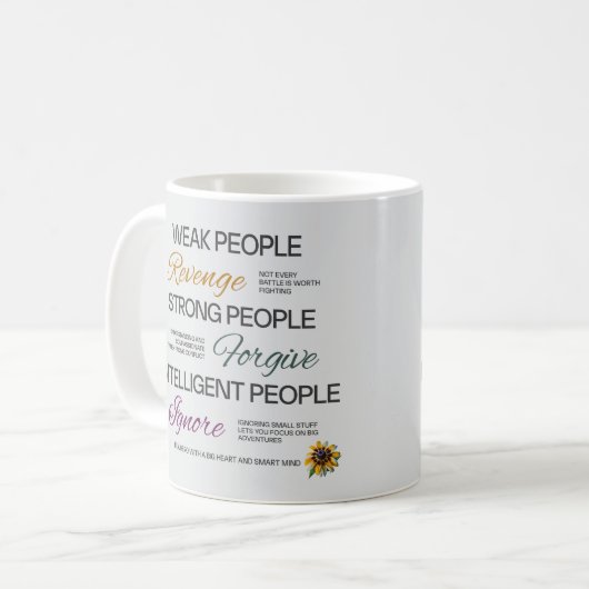 Mug Einstein Motivational Quote Forgive Ignore Growth (Devant gauche)