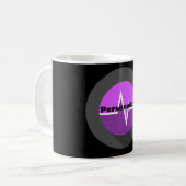 Mug EKG ligne médicale Dr infirmière violet noir (Devant gauche)