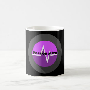 Mug EKG ligne médicale Dr infirmière violet noir