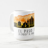 Mug El Paso Skyline Latitude et Longitude (Devant gauche)