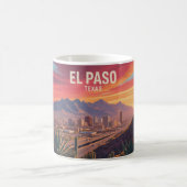Mug El Paso Texas Mug: Retro Desert Sunset Cityscape (Centre)