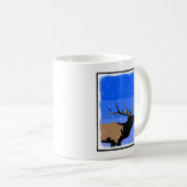 Mug Élan Bugling en Hiver - Art Animalier Original (Devant droit)