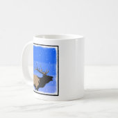 Mug Élan Bugling en Hiver - Art Animalier Original (Devant gauche)