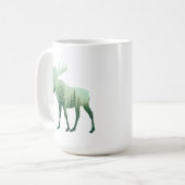 Mug Élan Cerf Et Forêt Nature (Devant gauche)