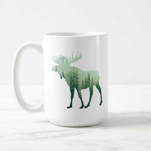 Mug Élan Cerf Et Forêt Nature (Gauche)