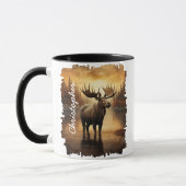 Mug Élan dans le reflet du lac brumeux (Gauche)