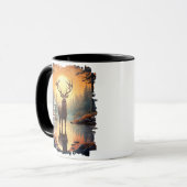 Mug Élan dans le reflet d'un lac de forêt automnale (Devant gauche)