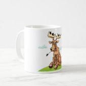 Mug Élan de dessin animé mangeant de l'herbe (Devant gauche)