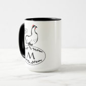 Mug Élasant noir et blanc sur un oeuf de monogramme (Devant gauche)