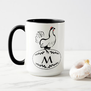Mug Élasant noir et blanc sur un oeuf de monogramme