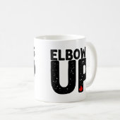 Mug ELBOWS UP Bold Distressed Typographie (Devant droit)
