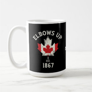 Mug Elbows Up Canada Est 1867 Fier Canadien Vintage