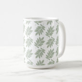 Mug Elder Leaf Pattern Green+White (Devant droit)