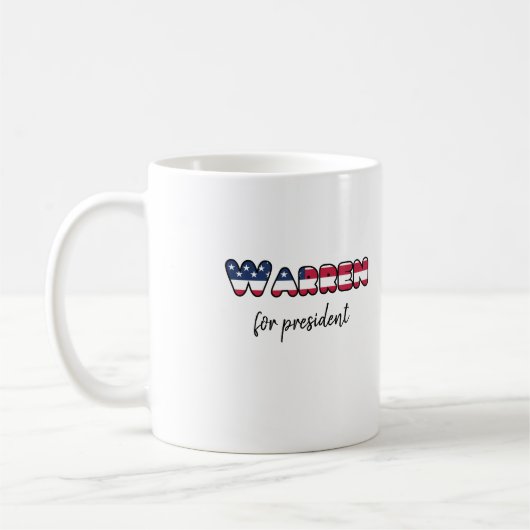 Mug Election 2020 Warren pour le président (Gauche)