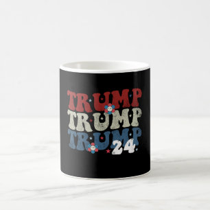 Mug Élection Rétro Groovy Fleur 24 2024 Trump