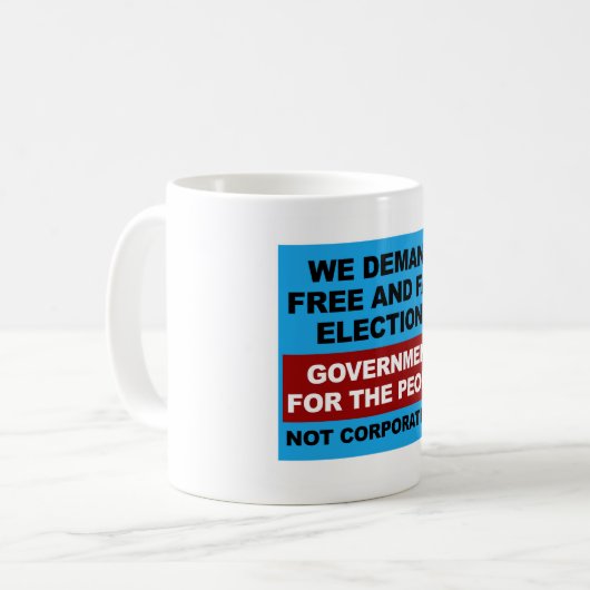 Mug Élections libres et équitables (Devant gauche)