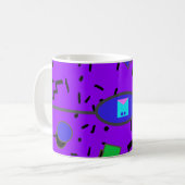 Mug Electric 80s Memphis Style Abstrait Rétro sans fil (Devant gauche)