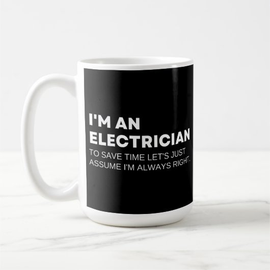Mug Électricien Citation Drôle (Gauche)