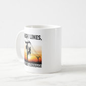 Mug Électricien de ligne inspirant (Devant gauche)