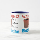 Mug Électricien déshérité par caféine (Centre)