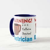 Mug Électricien déshérité par caféine (Devant gauche)