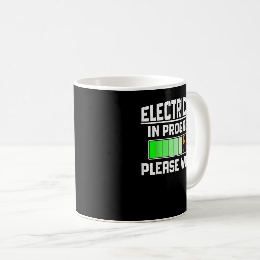 Mug Électricien En Cours S'Il Vous Plaît Attendre Line (Devant droit)