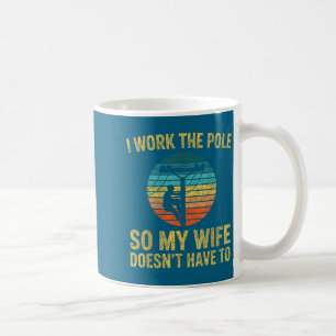 Mug Électricien Rétro Coucher de soleil, je travaille