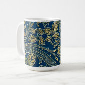 Mug Élégance Bleu Doré (Devant gauche)