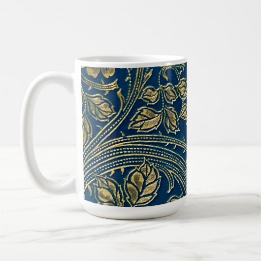 Mug Élégance Bleu Doré (Gauche)
