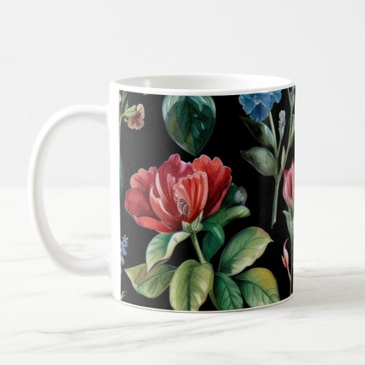 Mug Élégance botanique vintage Noire