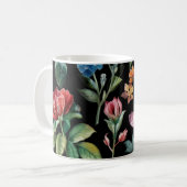 Mug Élégance botanique vintage Noire (Devant gauche)