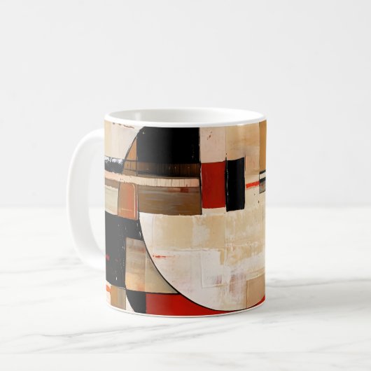 Mug Elégance céleste : Exploration Abstraite en beige (Devant gauche)