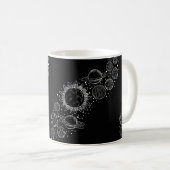 Mug Élégance cosmique : ensemble noir de planètes (Devant droit)