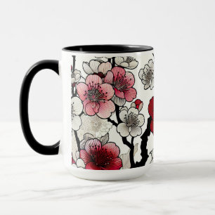 Mug Élégance de la fleur de Crimson - Flore d'inspirat