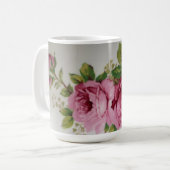 Mug Élégance de la rose rose (Devant gauche)